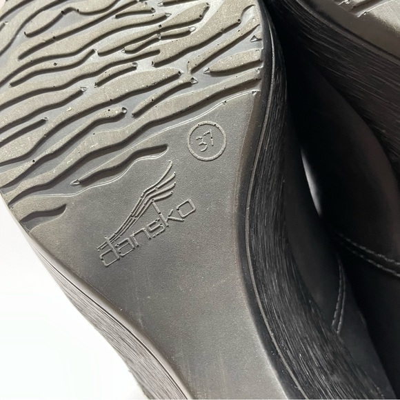 Dansko Rosaline Slip On Wedge in Black Burnished Nappa size 37 - Picture 9 of 11